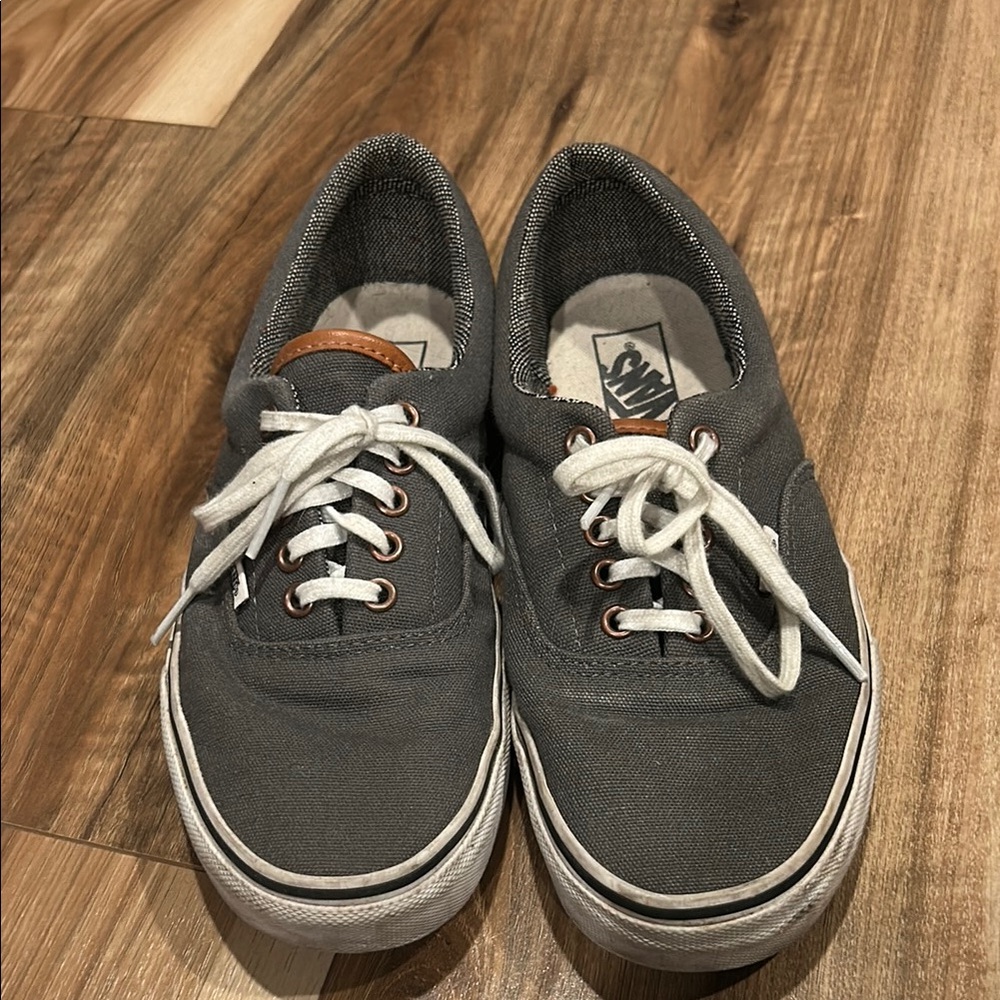 Vans Gray Canvas Sneakers with Vulcanized Sole